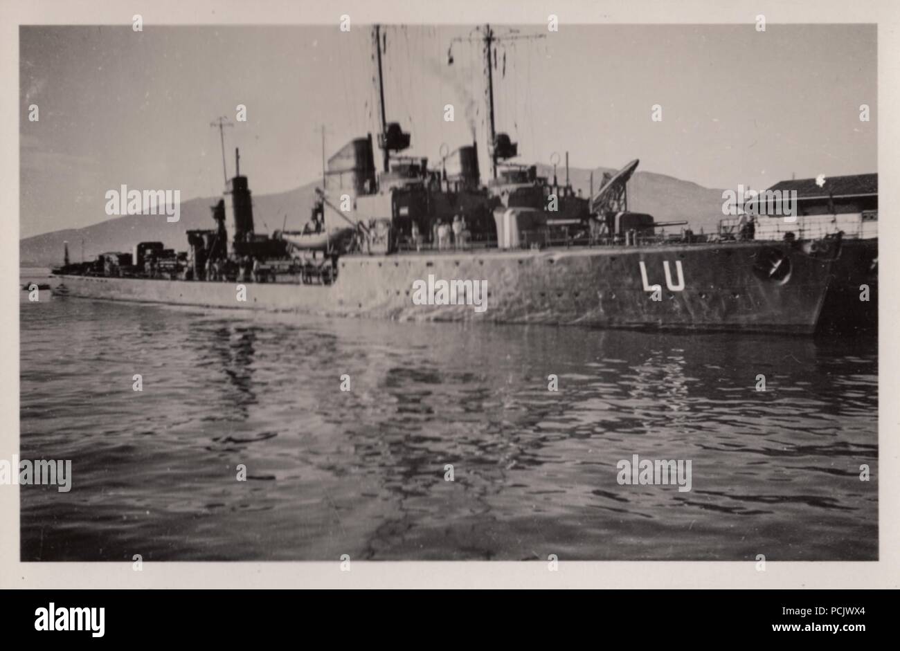 Droit de l'album photo de Oberfänrich Torpedoboot allemand Wilhelm Gaul - Torpilleurs Luchs (Lynx) en 1937, pendant la guerre civile espagnole. Banque D'Images