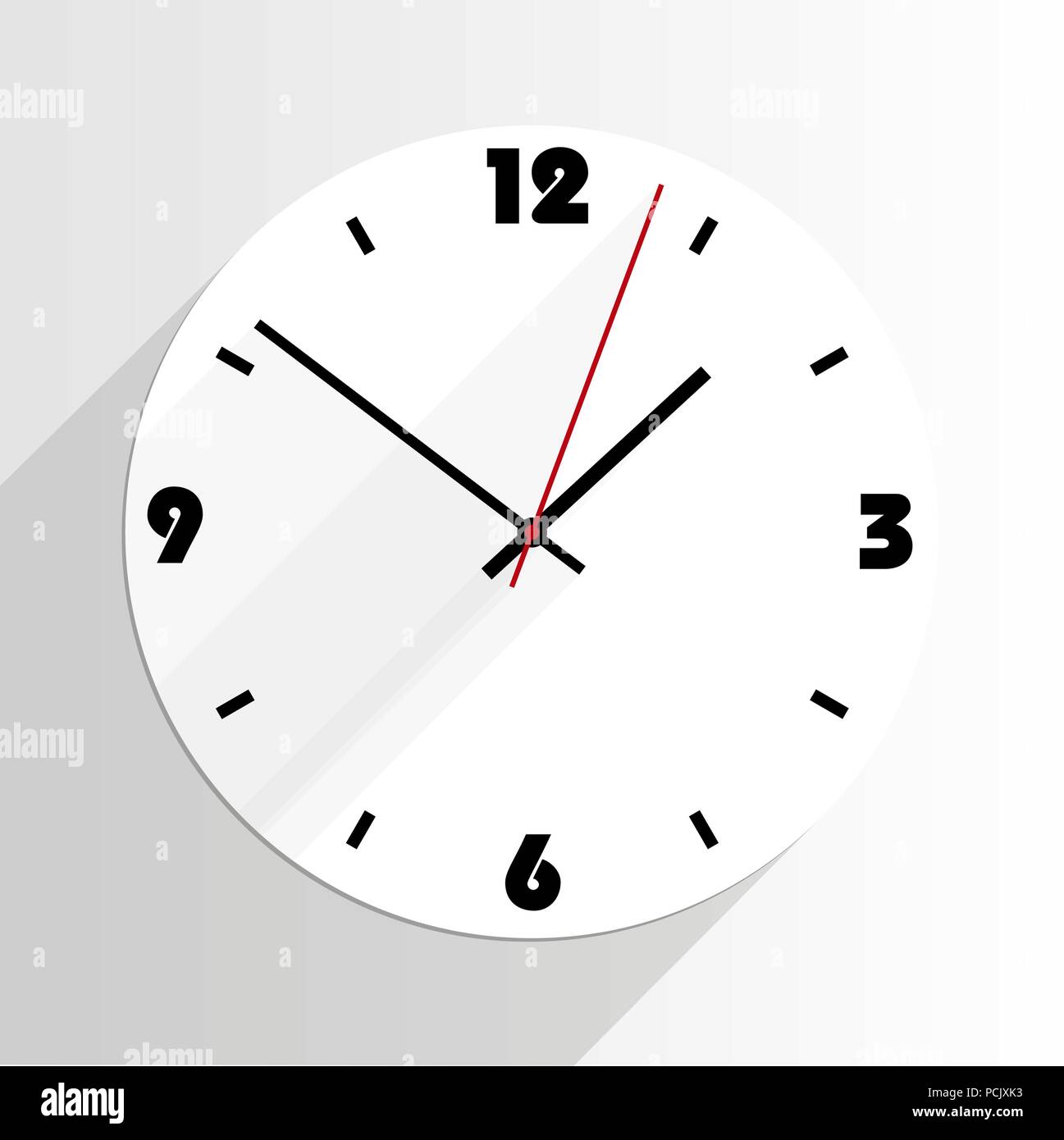 Horloge murale analogique simple télévision Illustration de Vecteur