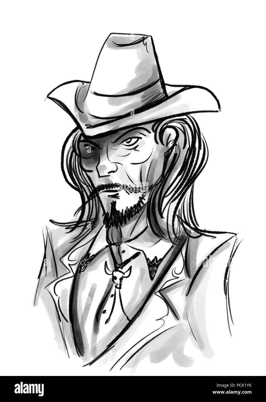 Illustration de Cowboy Banque D'Images