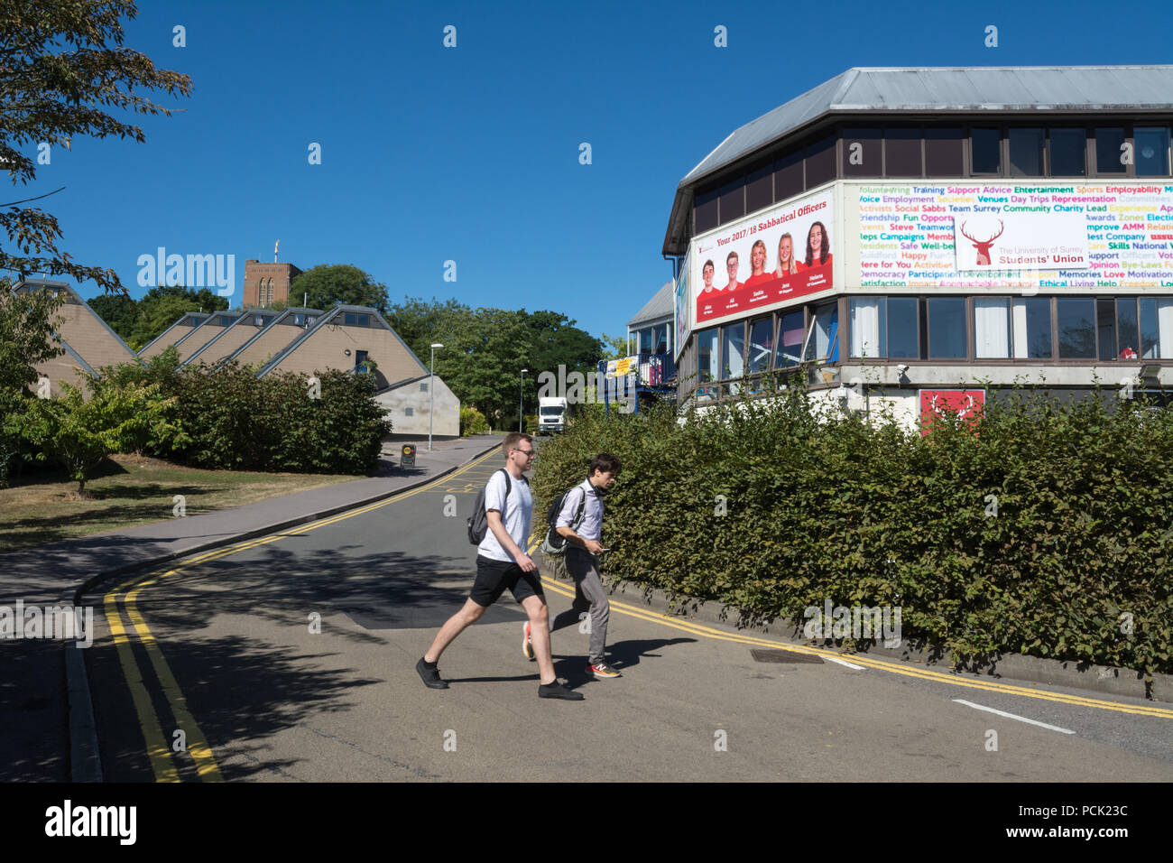 Bâtiment de l'union des étudiants et des résidences sur le Stag Hill Campus, Université de Surrey, Guildford, UK Banque D'Images