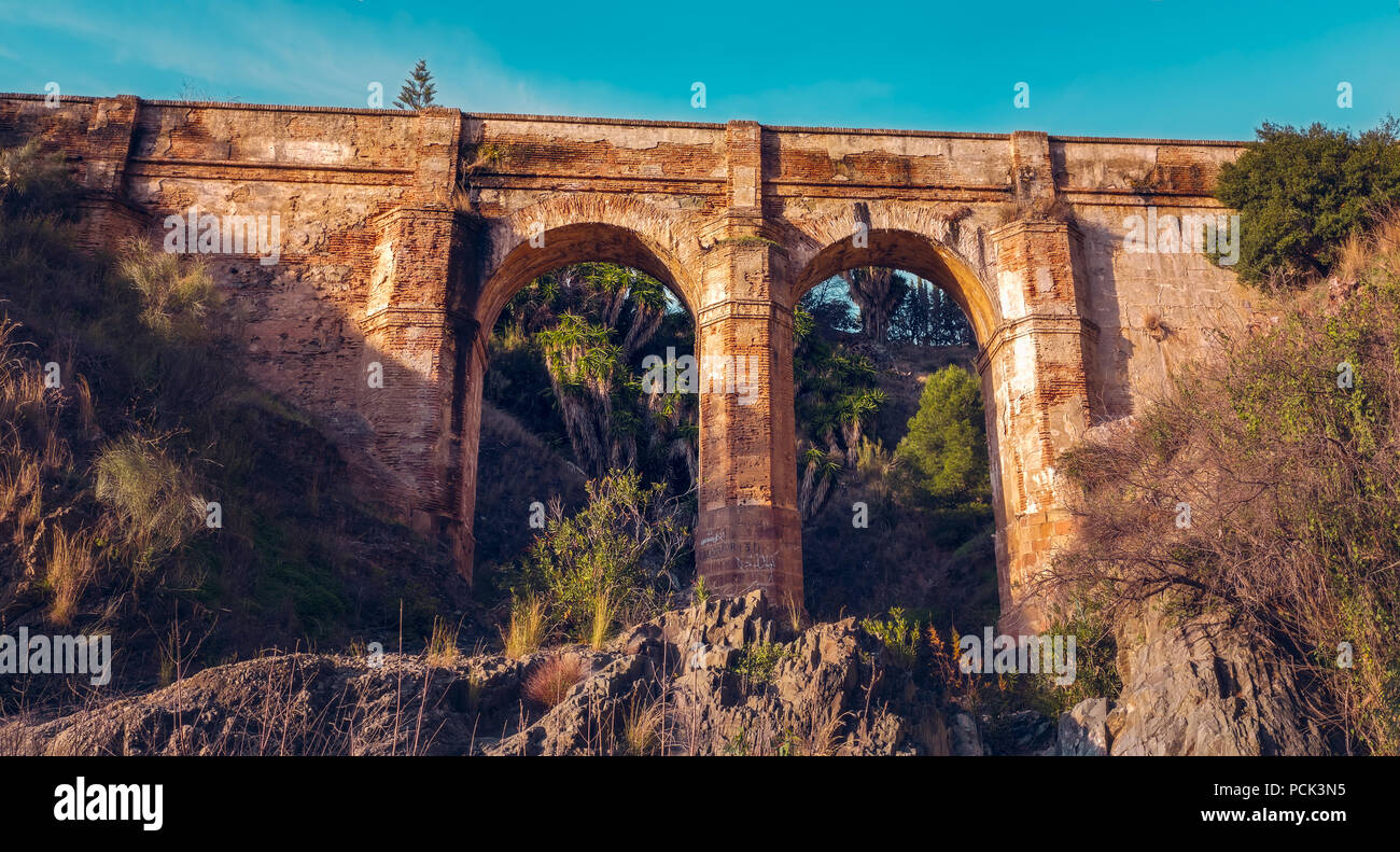 Arroyo Aquaduct de Don Ventura, Malaga, Espagne Banque D'Images