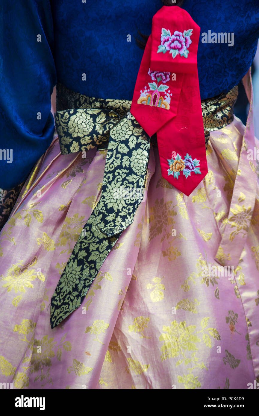 Vêtements Hanbok à Séoul en Corée Banque D'Images