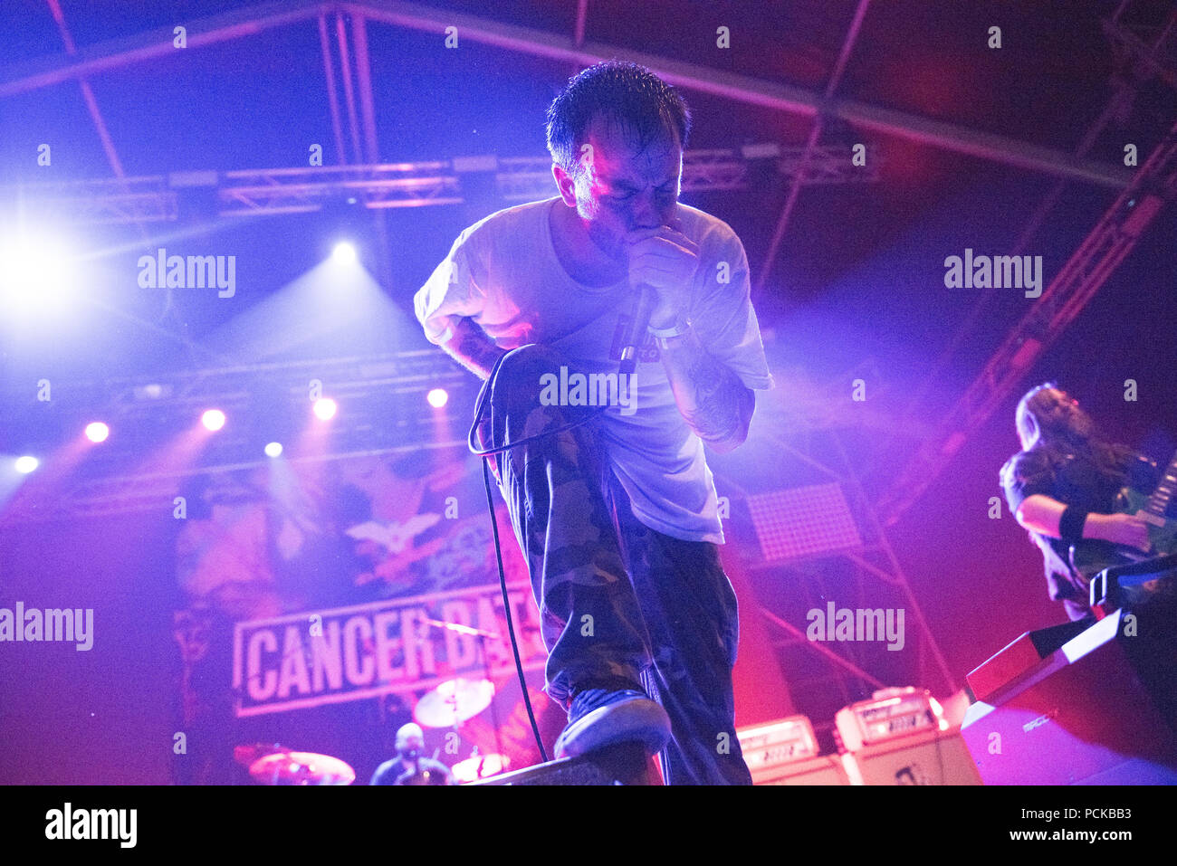 BONTIDA POUR, Roumanie - 22 juillet 2018 : groupe de punk hardcore Canadien de Toronto, Cancer Bats rocking live au festival Château électrique Banque D'Images