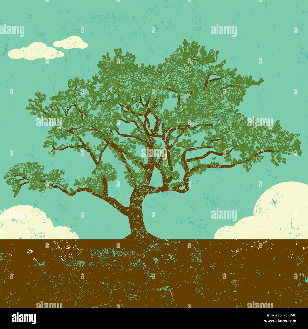 Oak tree illustration Illustration de Vecteur