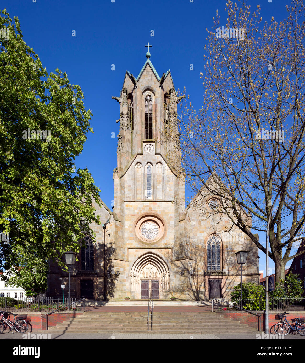 L'église catholique Saint Guy Provost, Meppen, Emsland, Basse-Saxe, Allemagne Banque D'Images