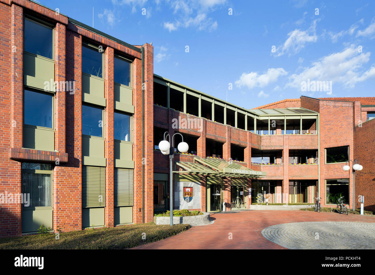 Maison de district du district administratif de l'Ems, Meppen, Emsland, Basse-Saxe, Allemagne Banque D'Images