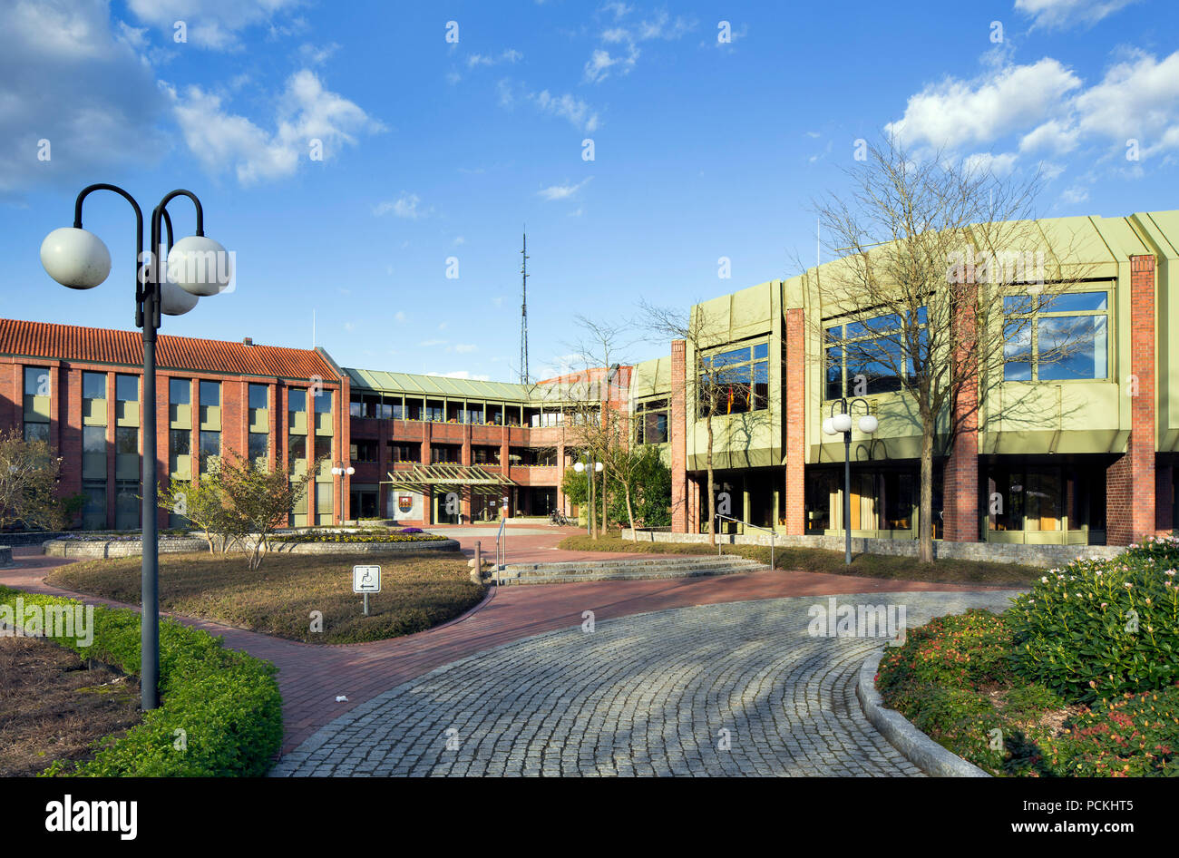 Maison de district du district administratif de l'Ems, Meppen, Emsland, Basse-Saxe, Allemagne Banque D'Images