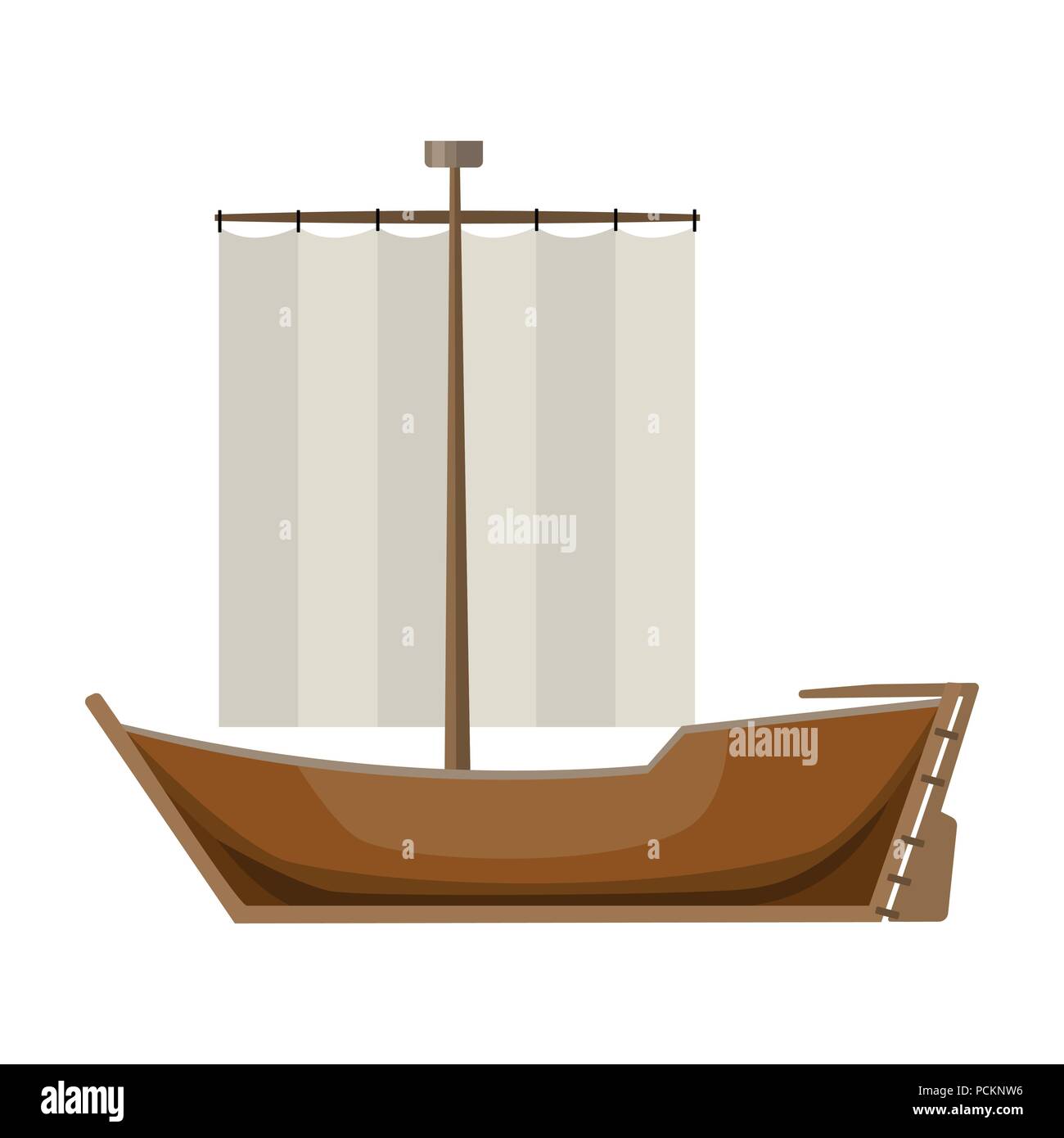 Voilier. Le bateau navigue contre le vent. Transport de l'eau pour le patinage.Transport simple icône dans le style cartoon vector illustration web stock symbol. Illustration de Vecteur