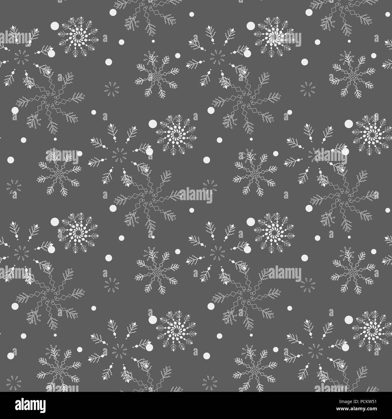 Flocons de neige modèle transparente. Chutes de neige fond. Symbole hiver vacances, Joyeux Noël, Bonne Année célébration Vector illustration Illustration de Vecteur