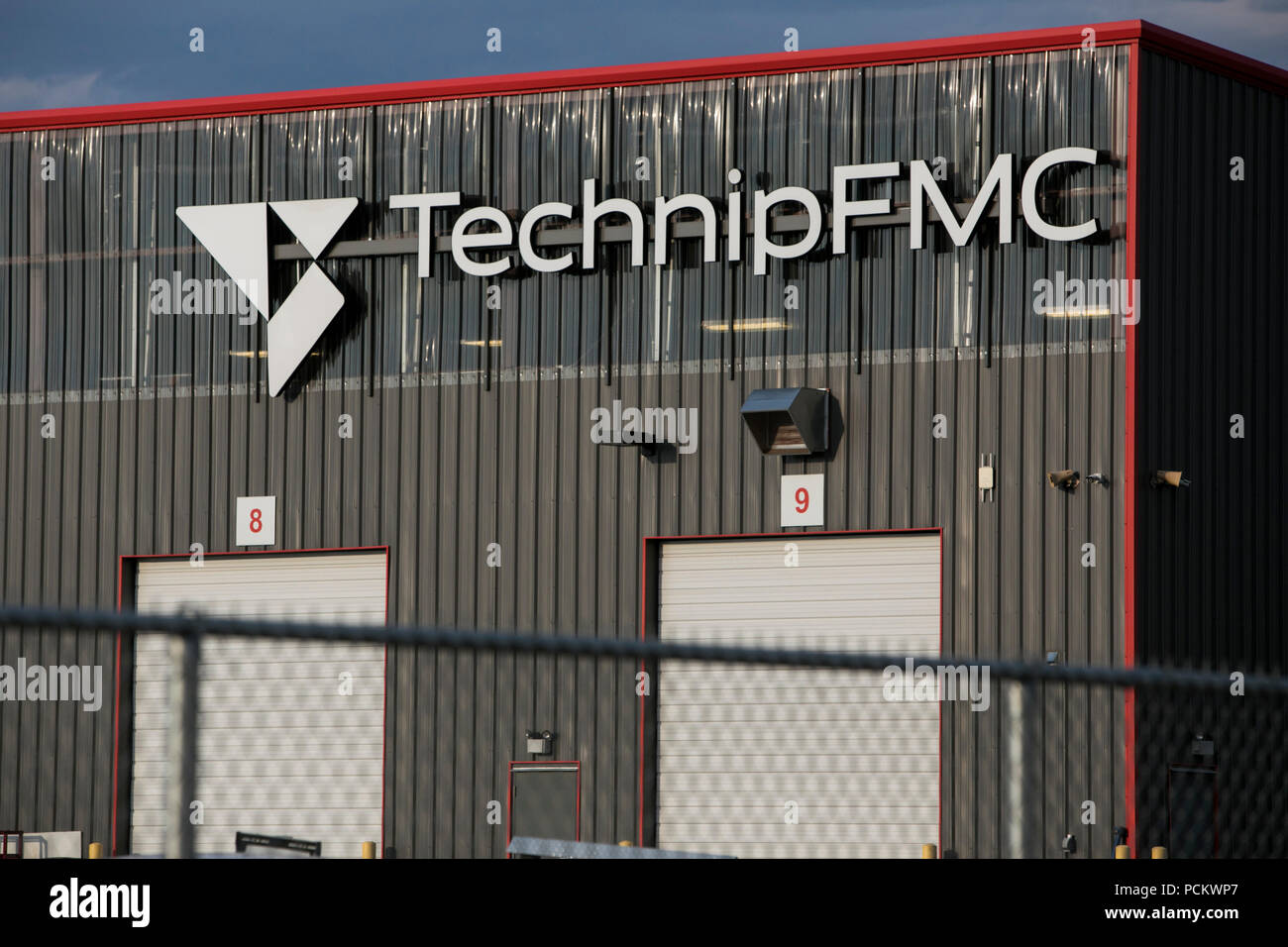 Un logo affiche à l'extérieur d'un établissement occupé par TechnipFMC à Brighton, Colorado, le 21 juillet 2018. Banque D'Images