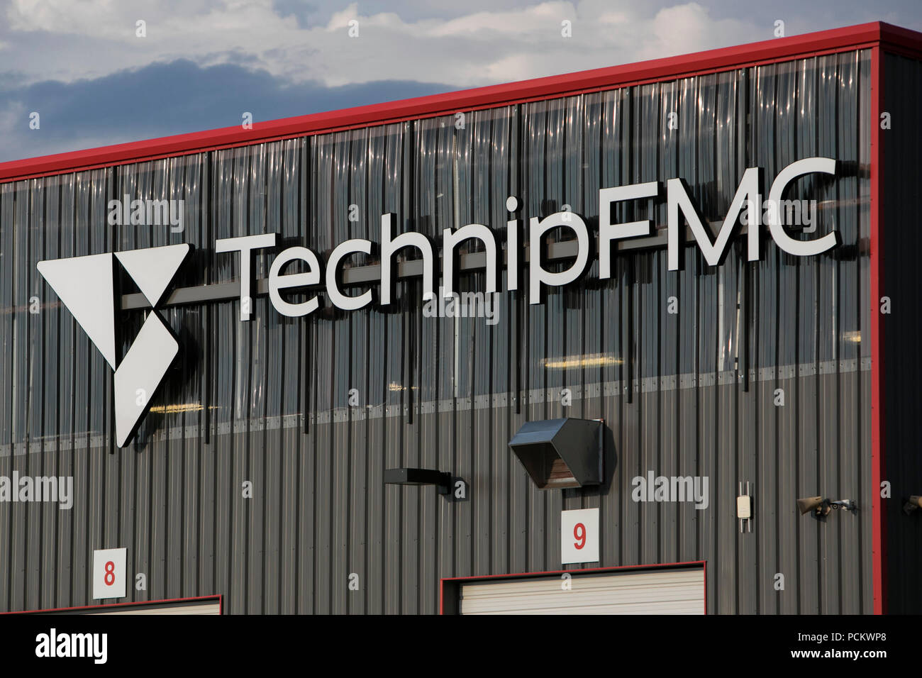 Un logo affiche à l'extérieur d'un établissement occupé par TechnipFMC à Brighton, Colorado, le 21 juillet 2018. Banque D'Images