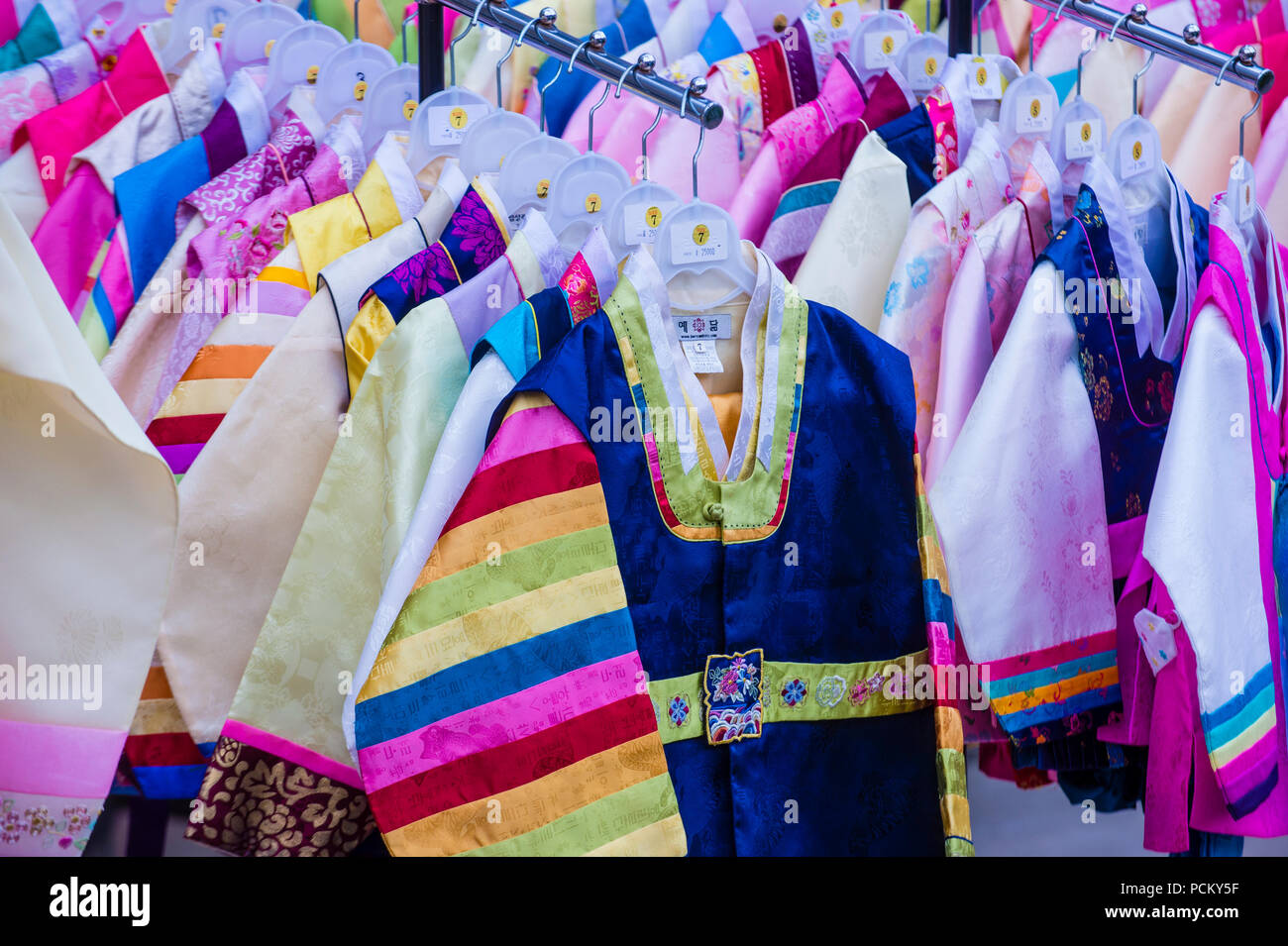 Vêtements Hanbok à Séoul en Corée. Banque D'Images