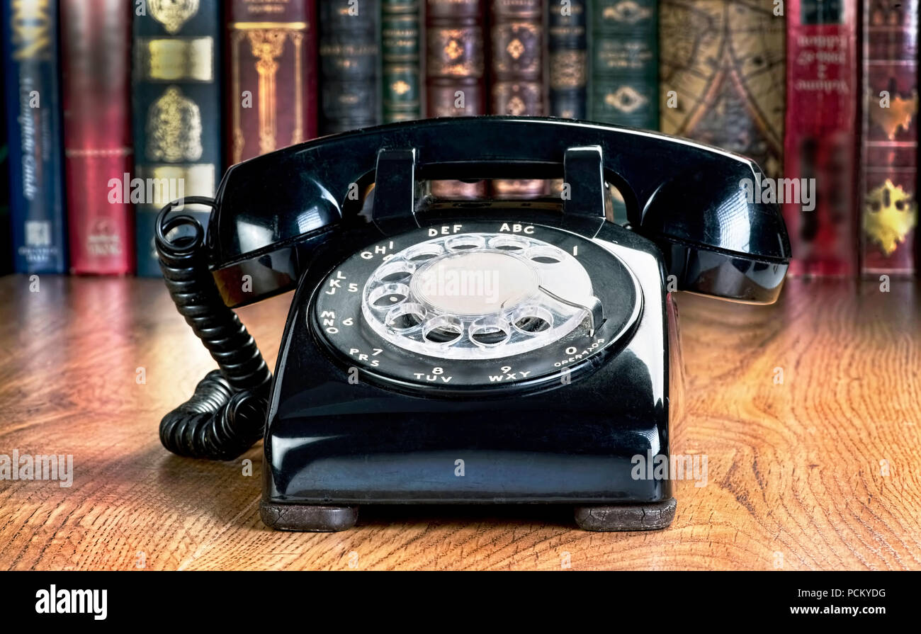 Style vieux téléphone à cadran des années 60. Banque D'Images