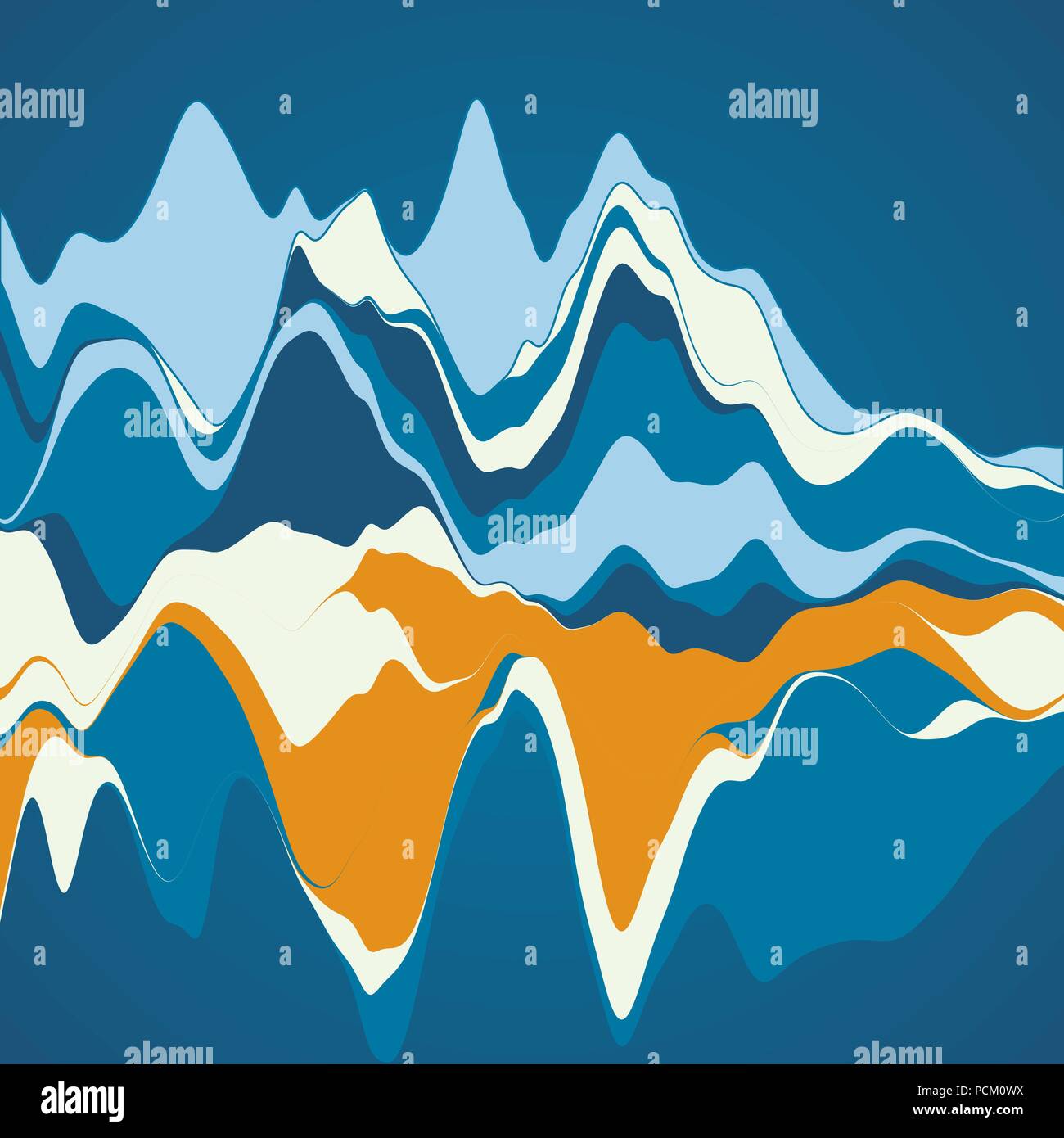 Big la visualisation de données. Streamgraph. Infographie futuriste. Inf Illustration de Vecteur