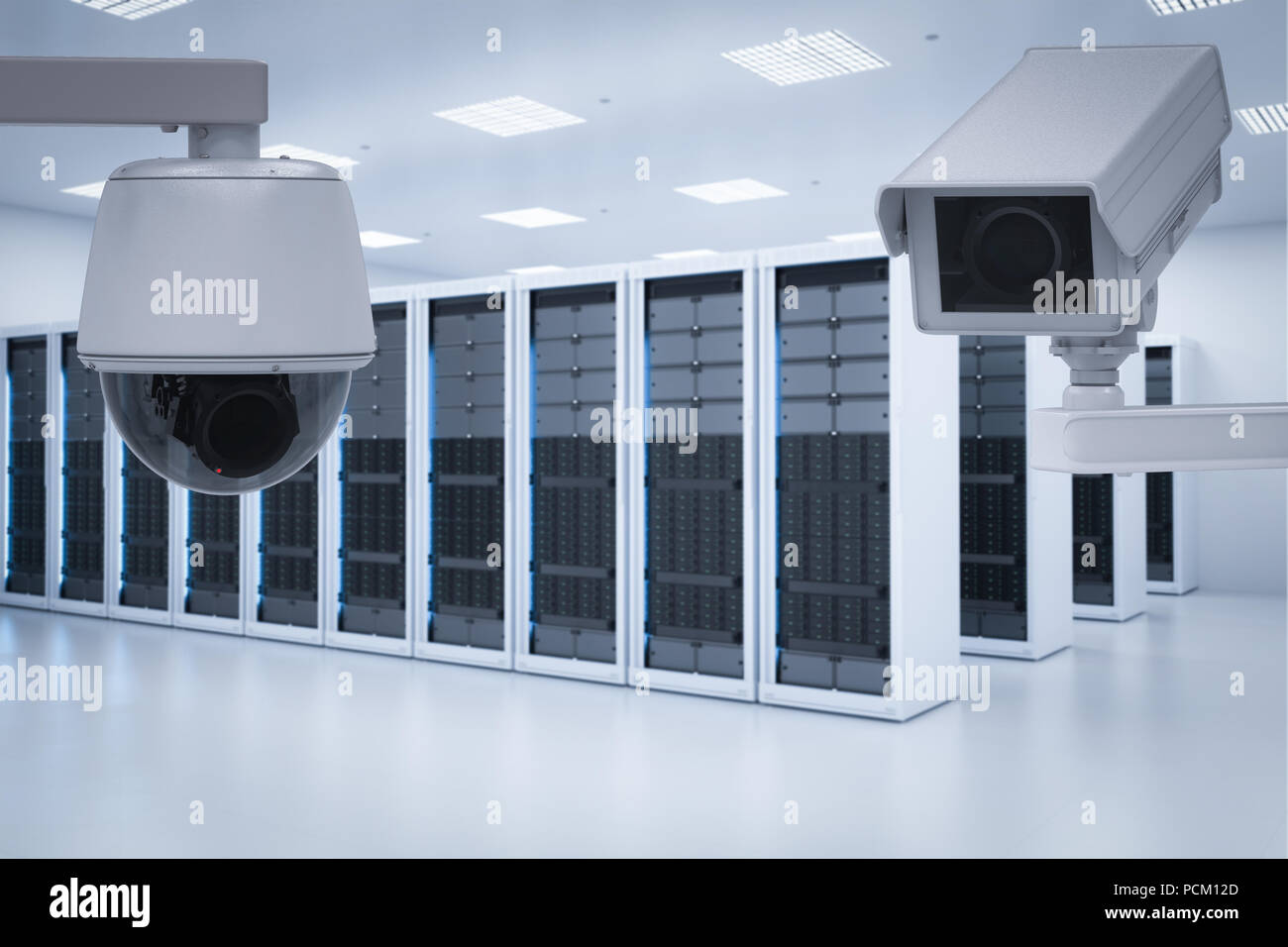 Caméra de surveillance de rendu 3D en salle serveur Photo Stock - Alamy