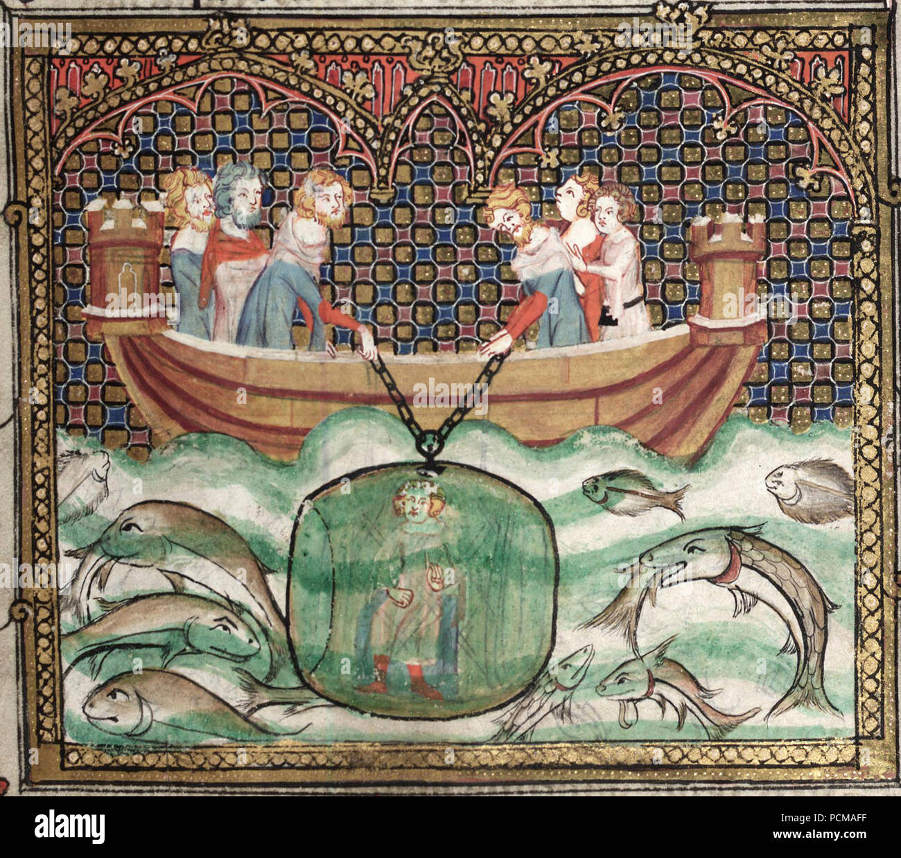 Alejandro Magno en submarino. Banque D'Images