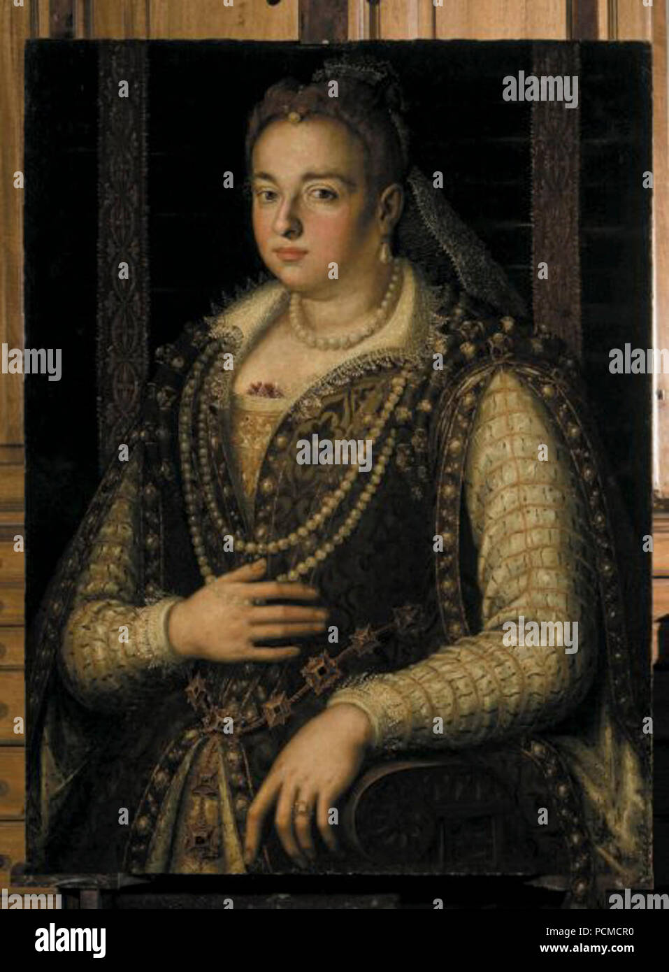 Alessandro Allori (atelier) - Bianca Cappello (c.1578 Galerie Palatine). Banque D'Images