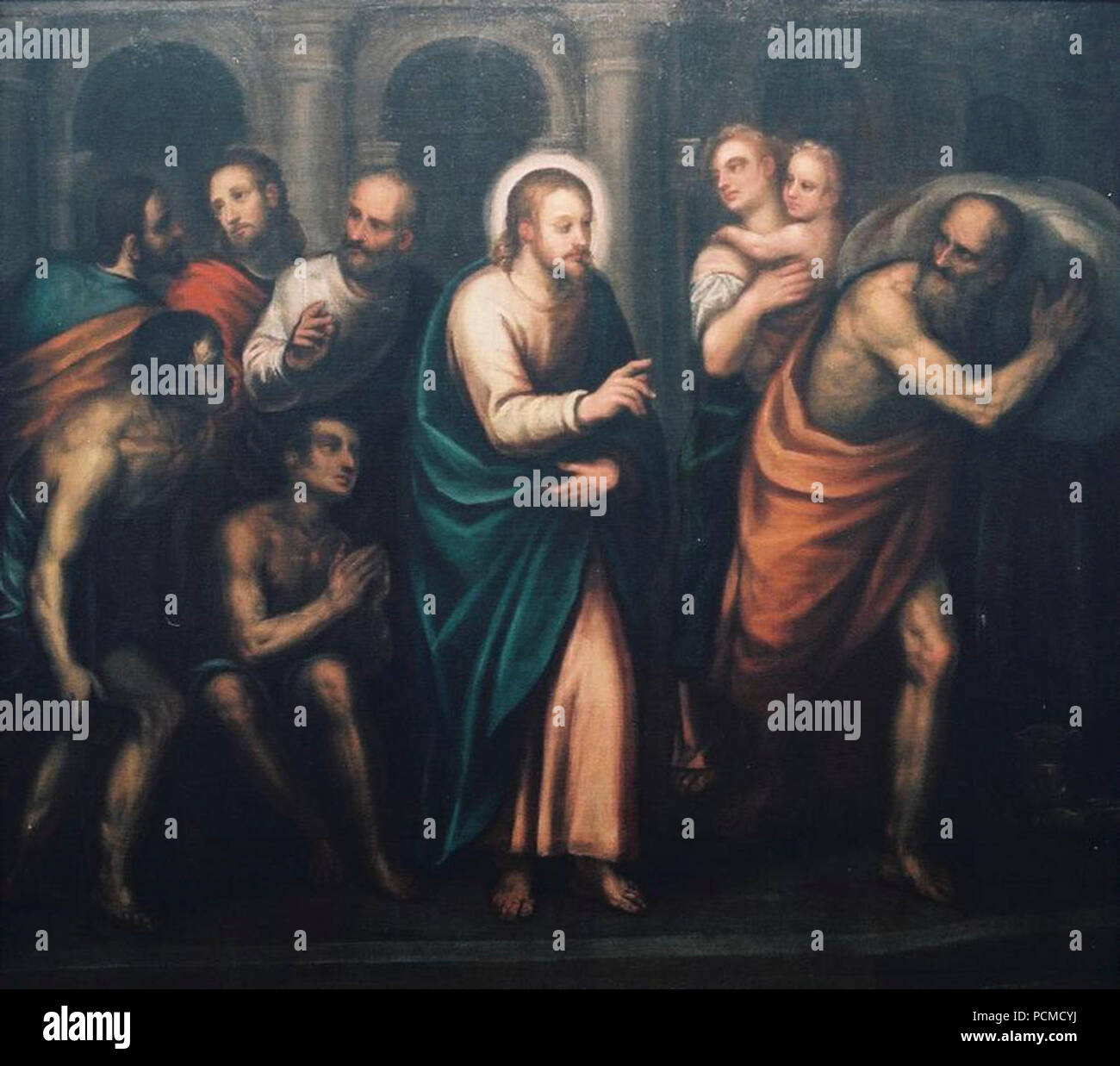 Alessandro Maganza Jesús en el Templo. Banque D'Images