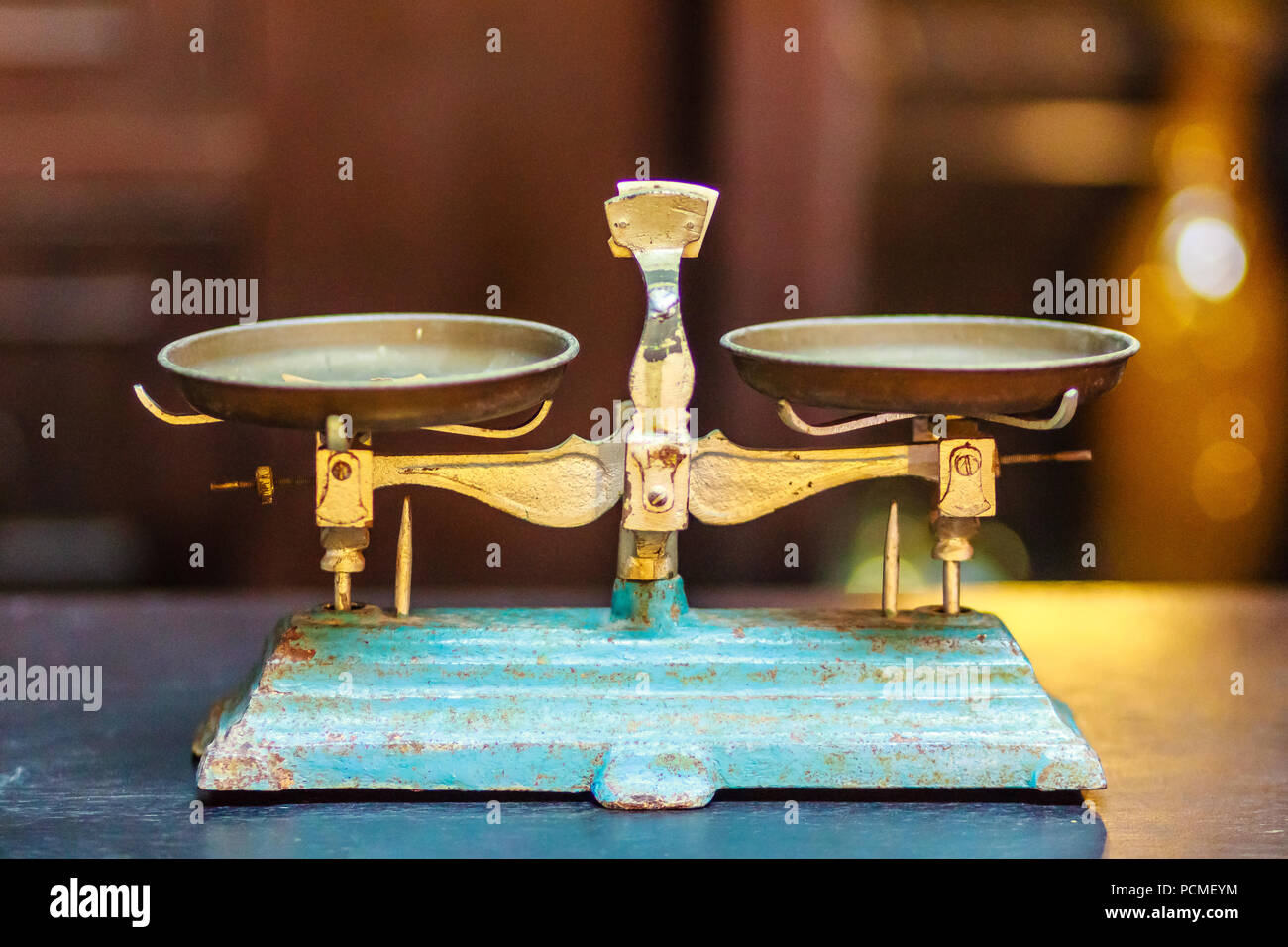 Balance De Pesage Vintage En Laiton Et Bois - 7 Pouces, Décoratif, Fait Main En Inde - Cadeau Collection, Décoration Maison