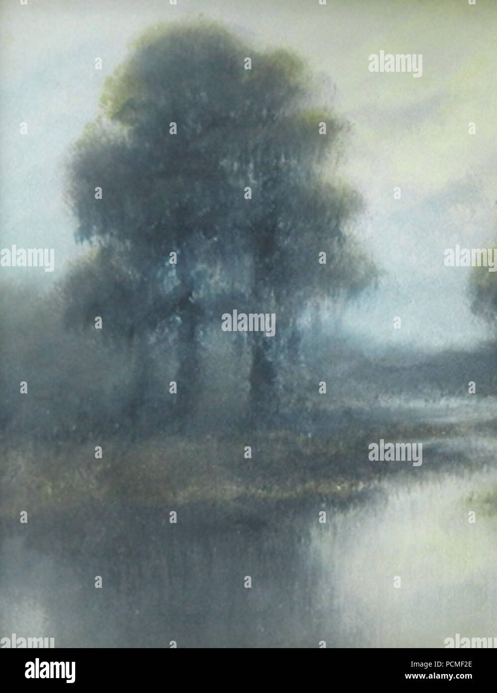 Alexander John Drysdale pastel sur papier Louisiane bayou paysage. Banque D'Images