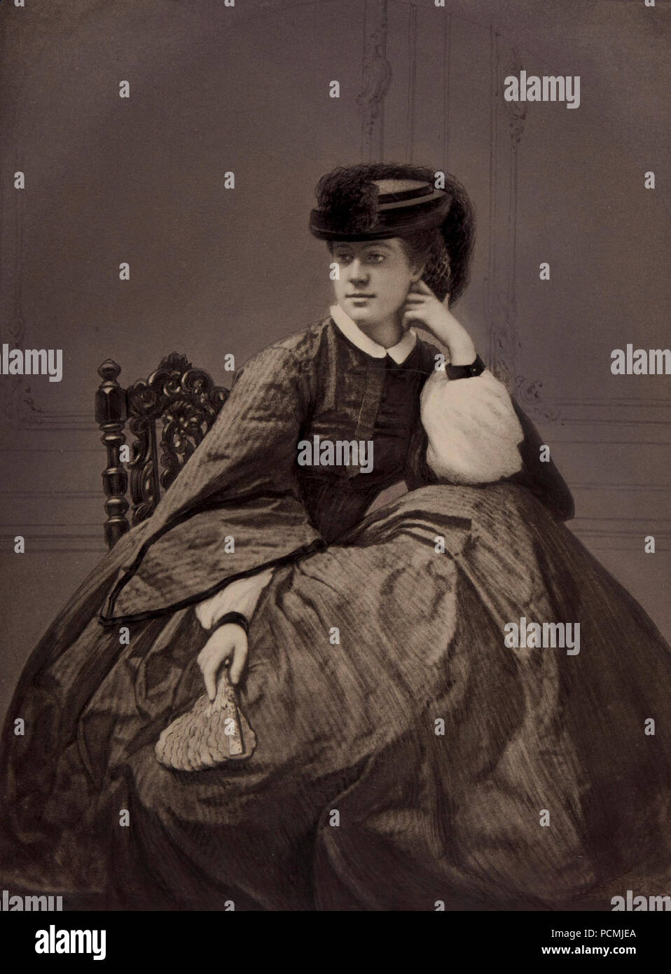 Alexandrine Tinne gefotografeerd Robert Jefferson Bingham porte. Banque D'Images