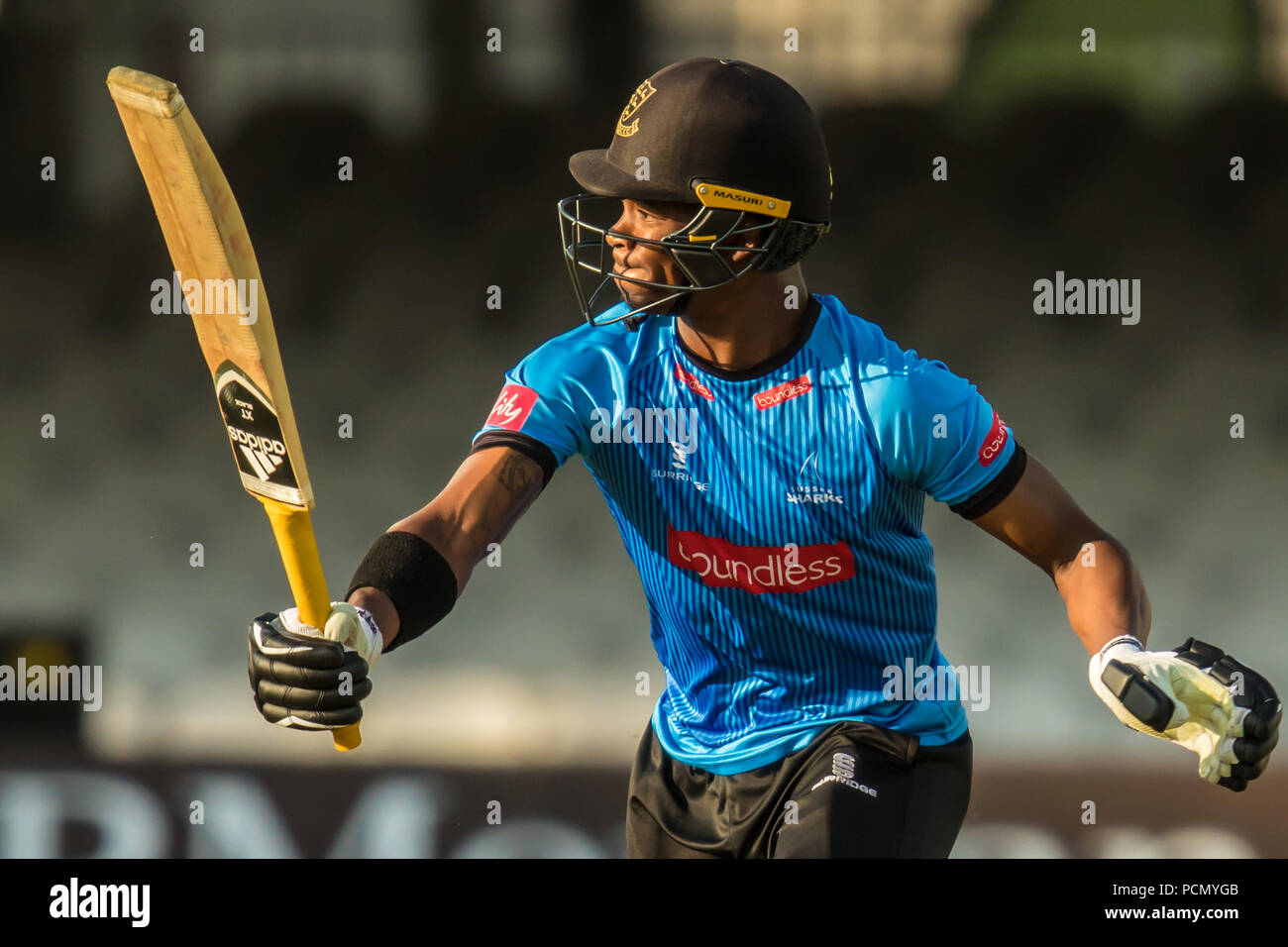 Londres, Royaume-Uni. 2 Août, 2018. xxxx batting pour Sussex Sharks contre Middlesex à la vitalité Blast T20 match de cricket Lords. David Rowe/Alamy Live News Banque D'Images