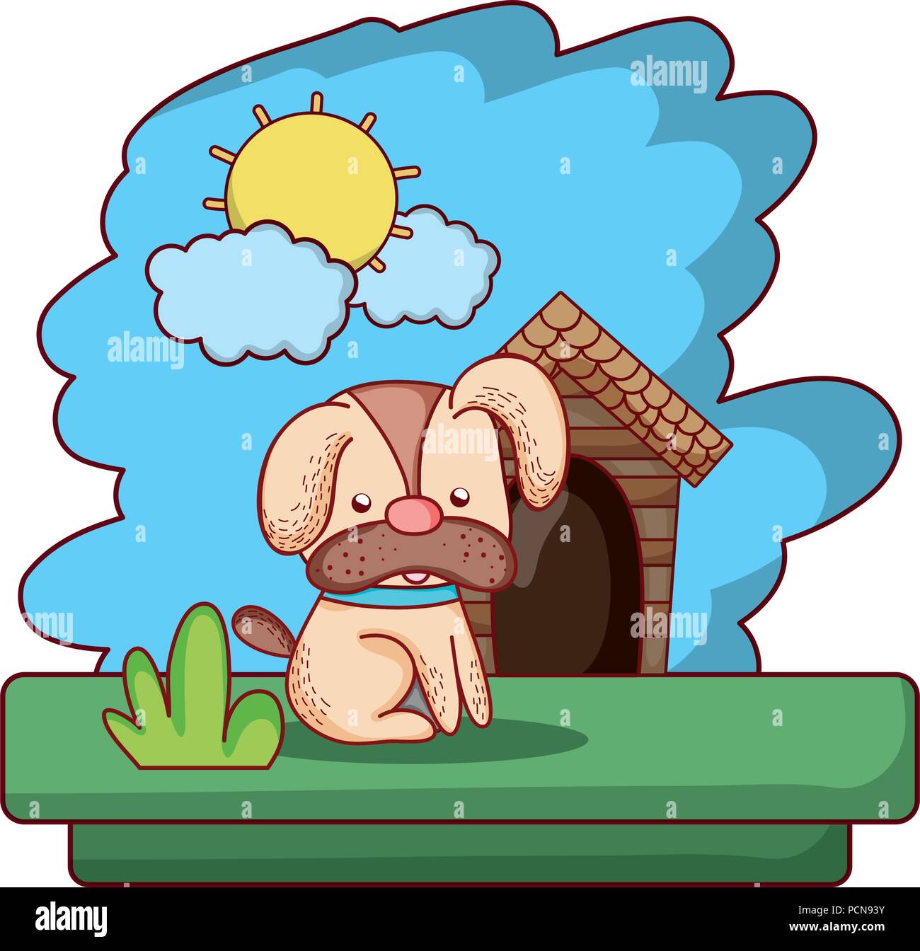 Kawaii Mignon Chien Animal De Compagnie Image Vectorielle Stock Alamy