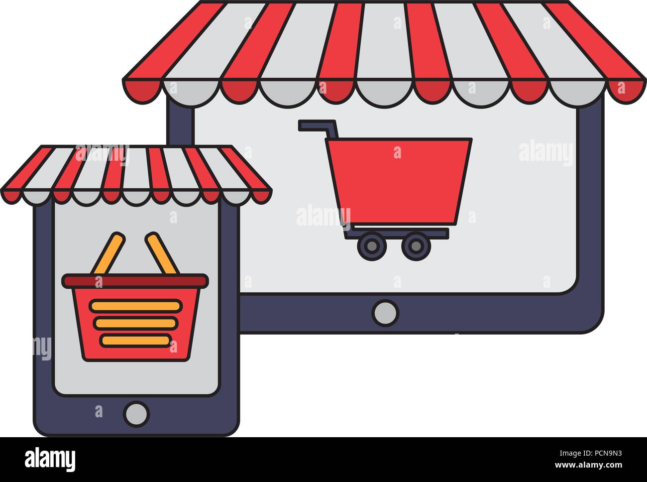 Tablette avec parasol icône isolé Illustration de Vecteur