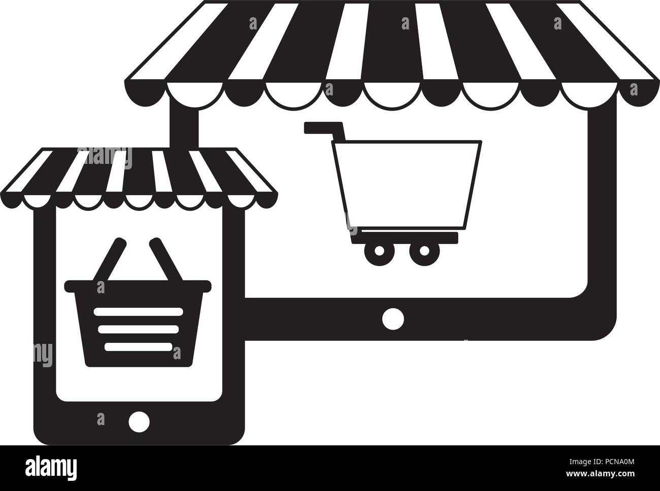 Tablette avec parasol icône isolé Illustration de Vecteur