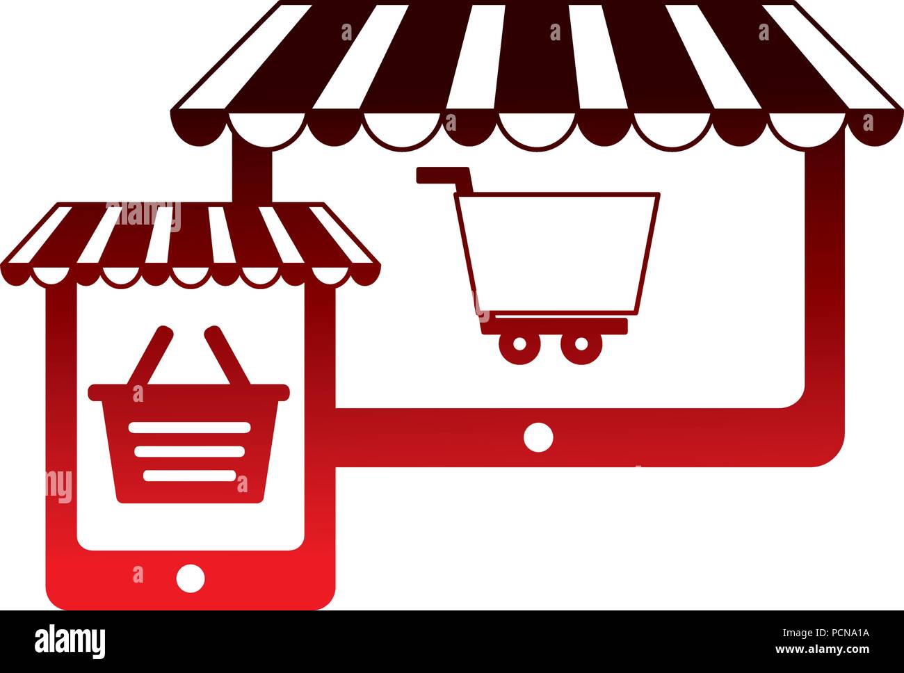 Tablette avec parasol icône isolé Illustration de Vecteur