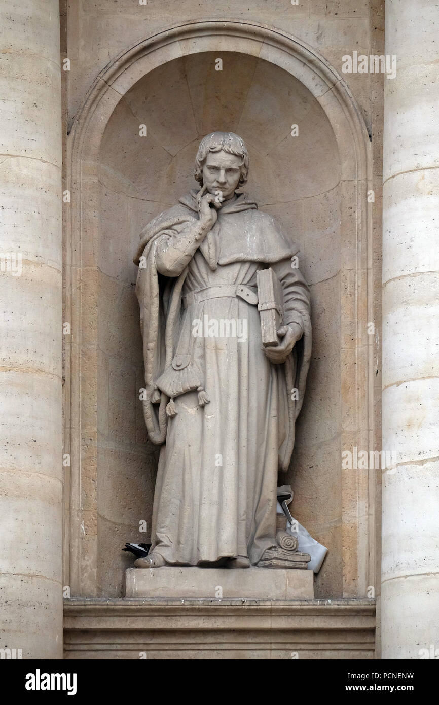 Jean Gerson statue sur la façade de la Sainte Ursule chapelle de la