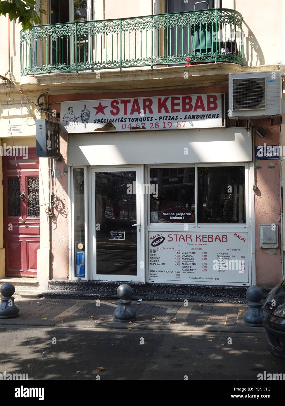 Shop avant de la Star Kebab restaurant à Béziers, France Banque D'Images