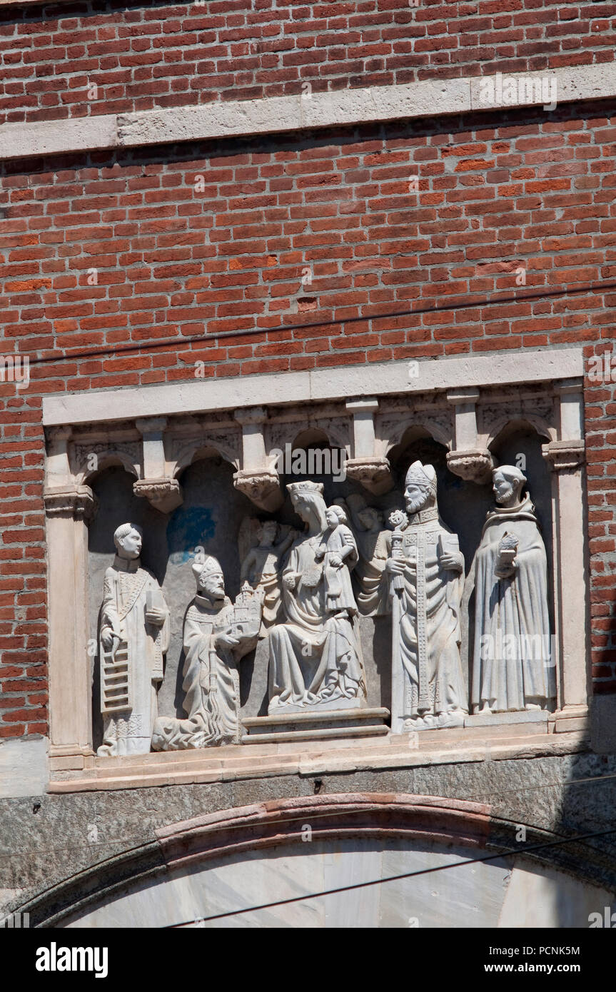 L'Italie, Lombardie, Milan, Porta Ticinese Medievale, porte de la ville médiévale, Détail Banque D'Images