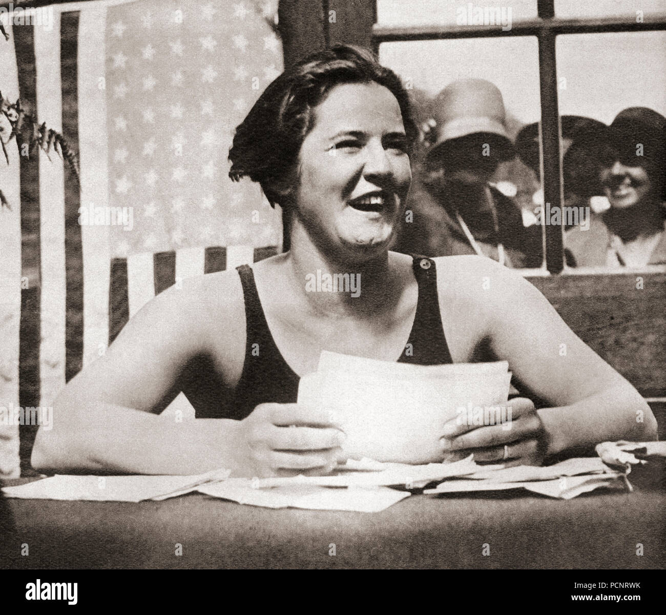 Gertrude Caroline Ederle, 1905 - 2003. La concurrence américaine nageur, champion olympique et ancien détenteur du record mondial dans cinq épreuves. À partir de ces années, publié en 1938. Banque D'Images