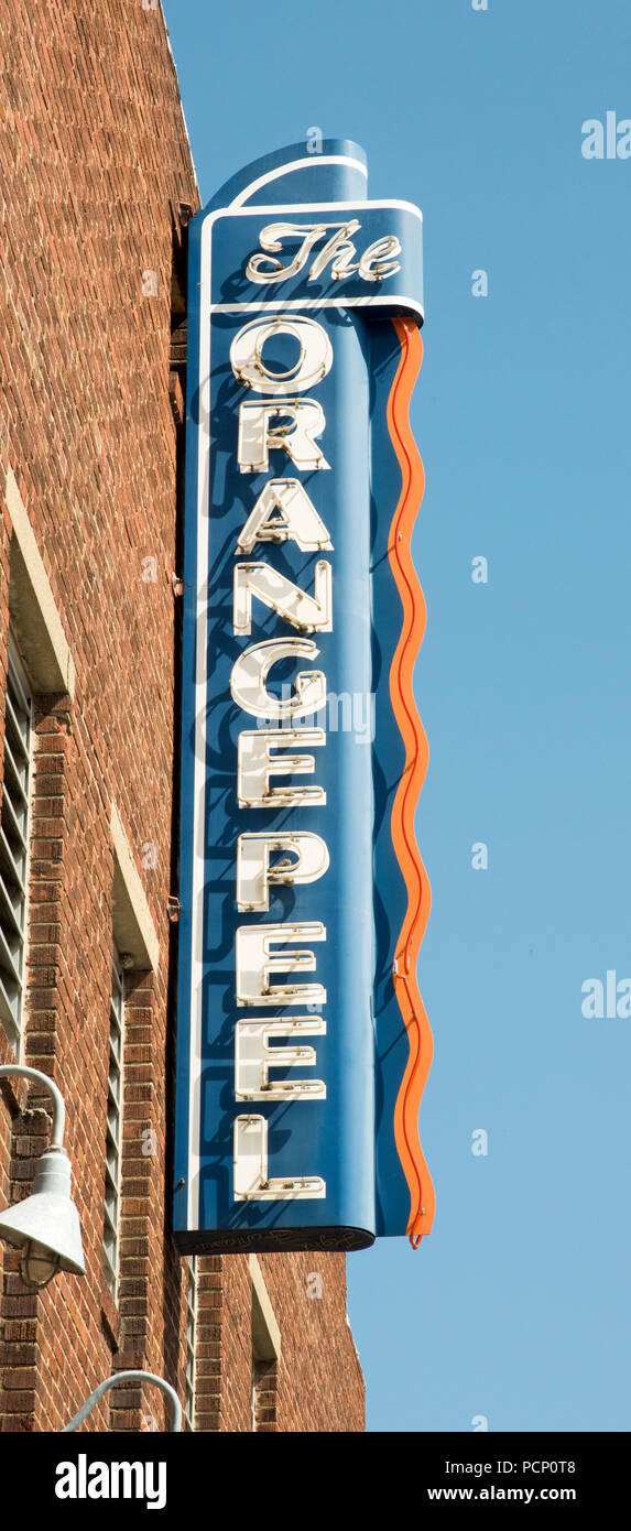 L'écorce d'Orange Néon, Asheville, NC Banque D'Images