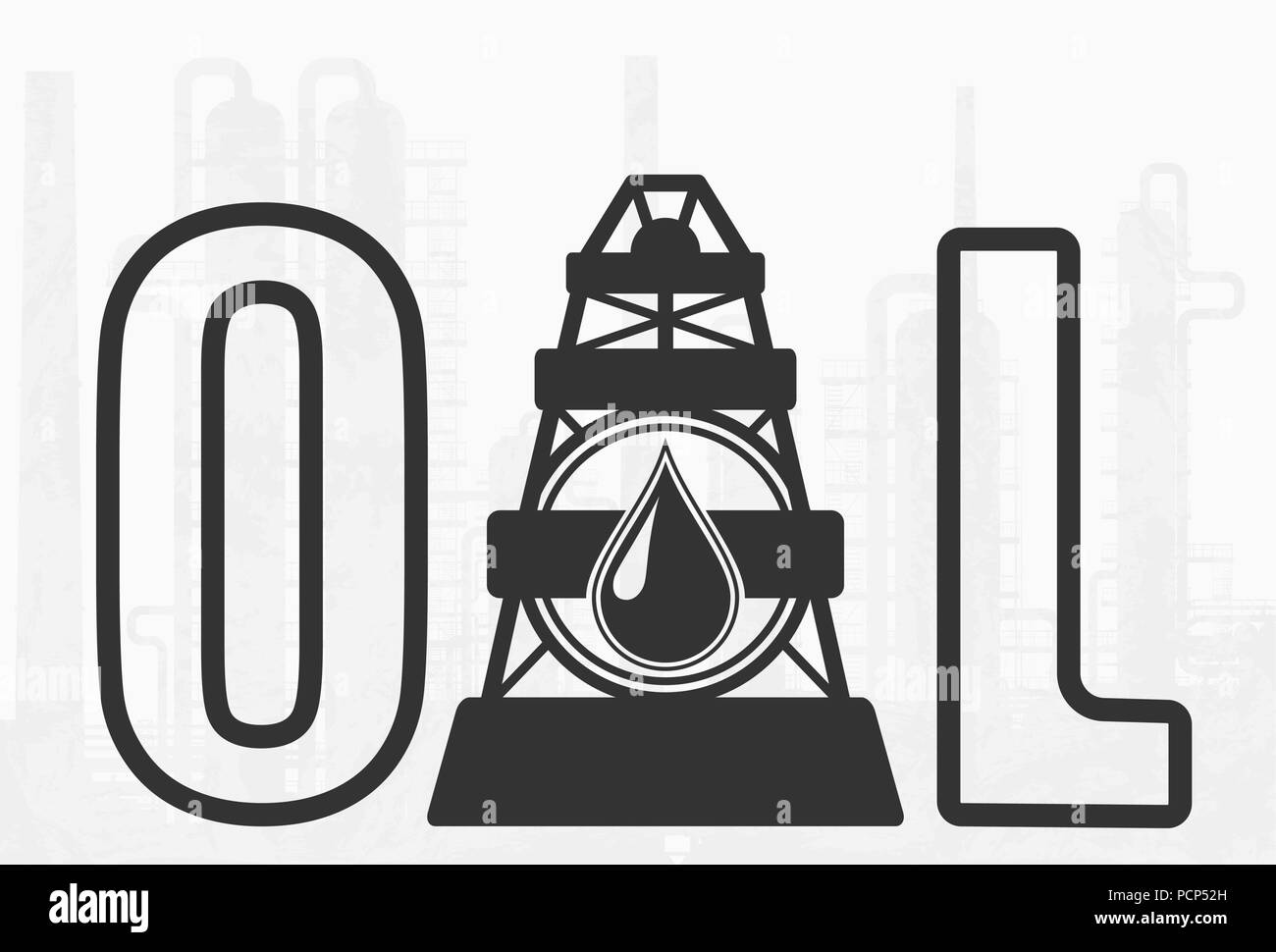 Société de forage pétrole Simbol Illustration de Vecteur