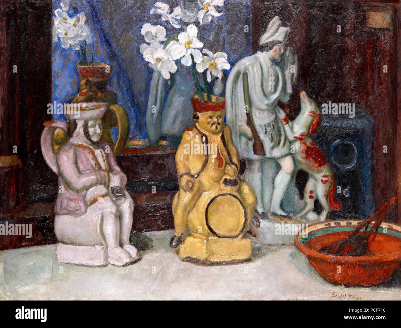 La vie toujours avec des céramiques et des narcisses, 1927. Banque D'Images