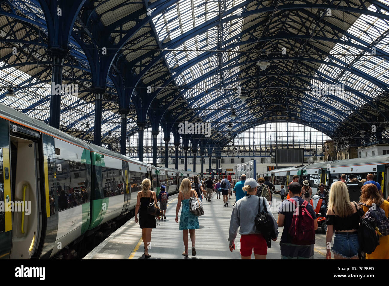 La gare de Brighton dans le sud de l'Angleterre. Banque D'Images