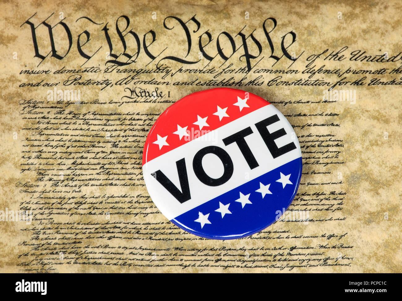 La campagne de vote de la constitution des États-Unis document Banque D'Images