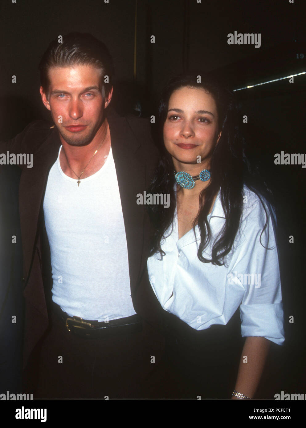 HOLLYWOOD, CA - le 30 mai : l'Acteur Stephen Baldwin et épouse Kennya Baldwin assister à la première célébrité de Billard Tournoi annuel au profit du projet SIDA Los Angeles (APLA) le 30 mai 1992, à l'Athletic Club d'Hollywood à Hollywood, Californie. Photo de Barry King/Alamy Stock Photo Banque D'Images