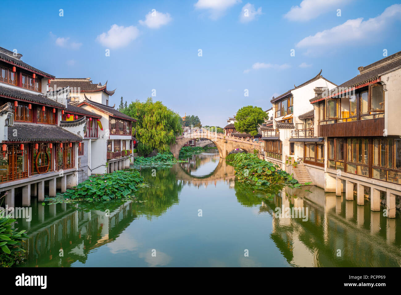 Paysage de Qibao Old Town à Shanghai, Chine Banque D'Images