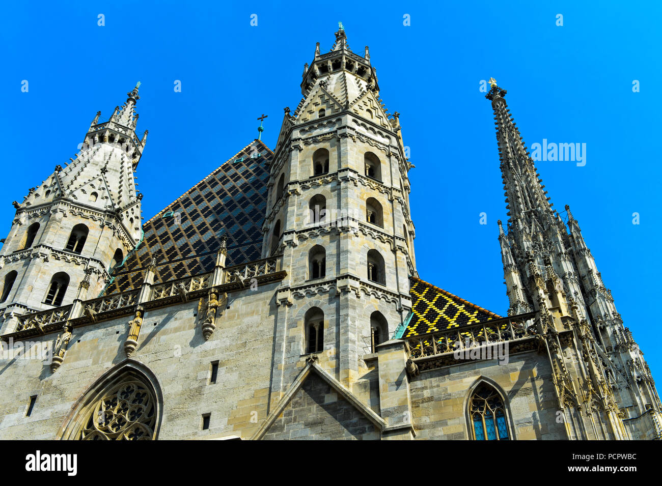 Tours de la cathédrale Saint-Étienne, Stephansdom, Vienne, Autriche Banque D'Images