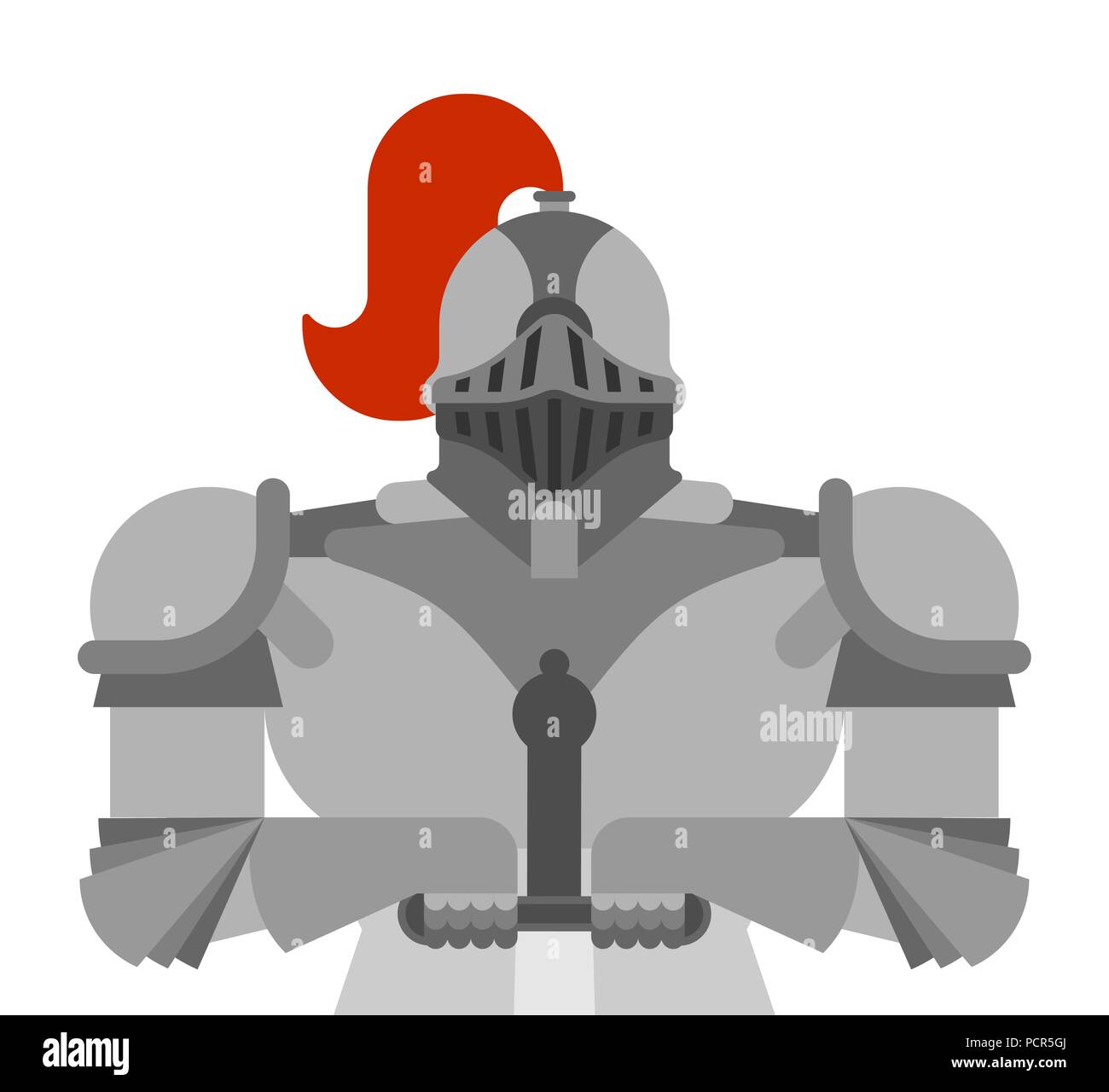 Knight isolés. Armures de métal guerrier. L'armure de fer. Plaque et épée. Vector illustration Illustration de Vecteur