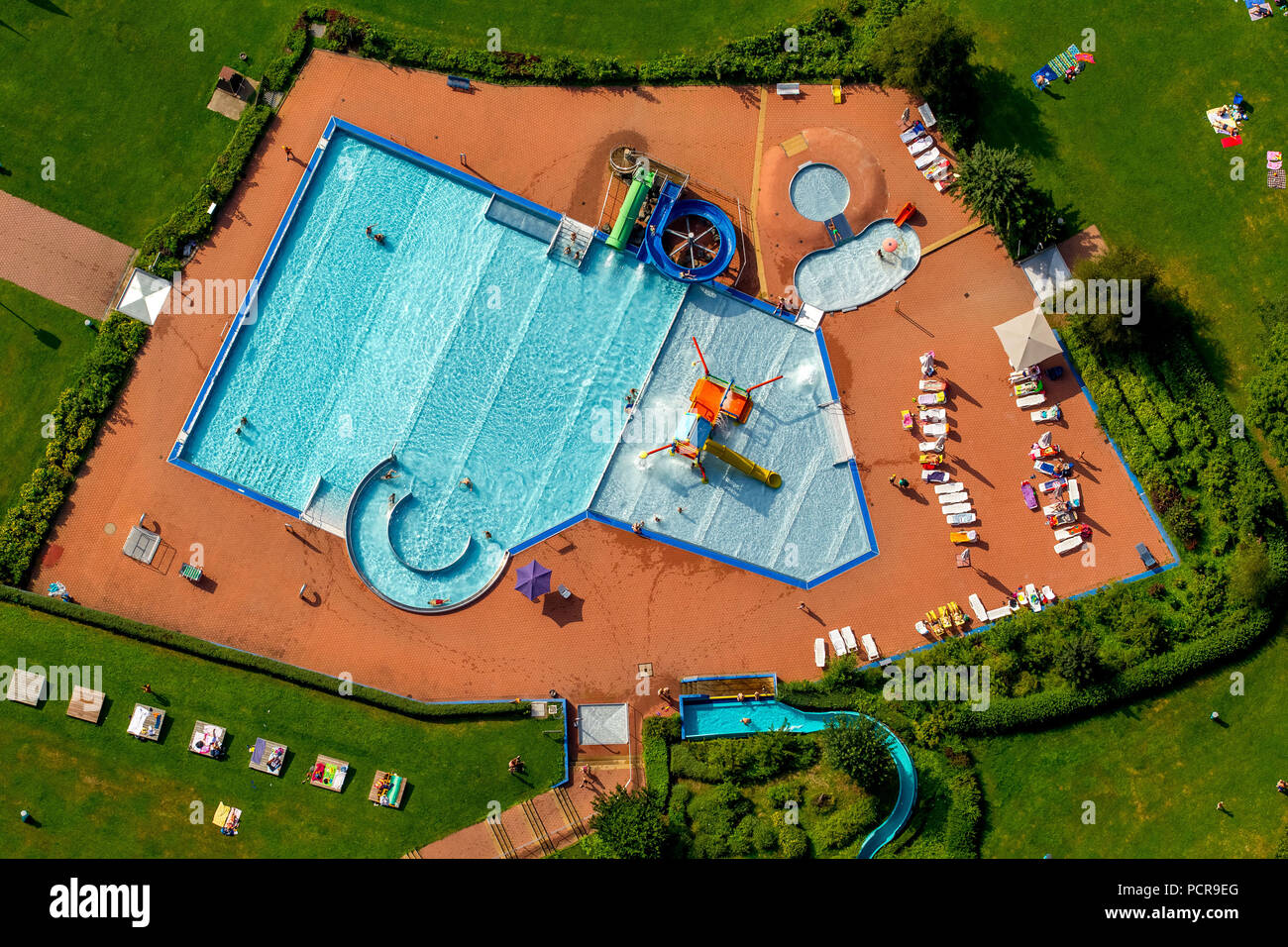 Piscine extérieure Hestert, Hagen, Rhénanie du Nord-Westphalie, Rhénanie-Palatinat, Allemagne Banque D'Images