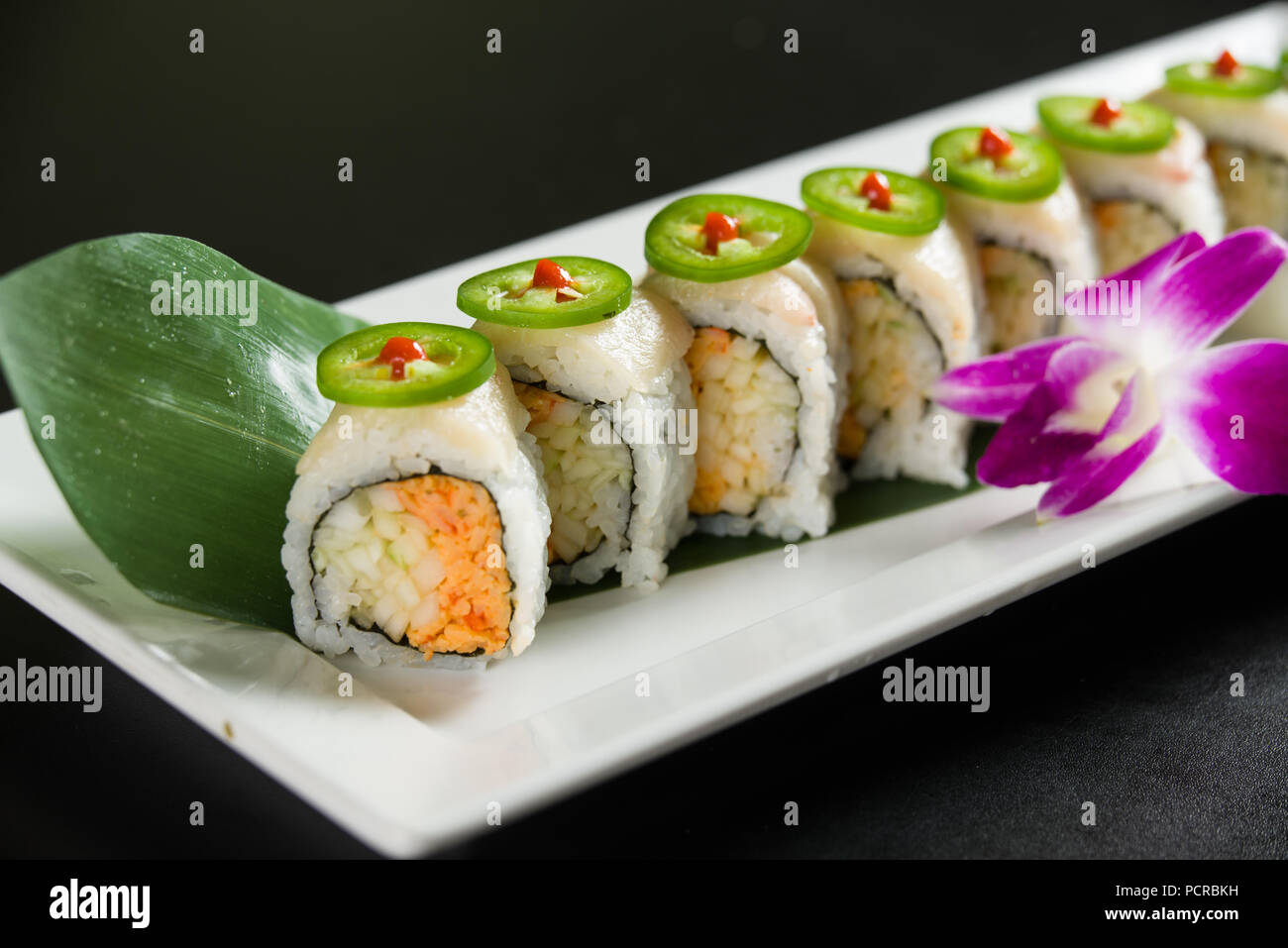 Sushi on a white plate Banque D'Images