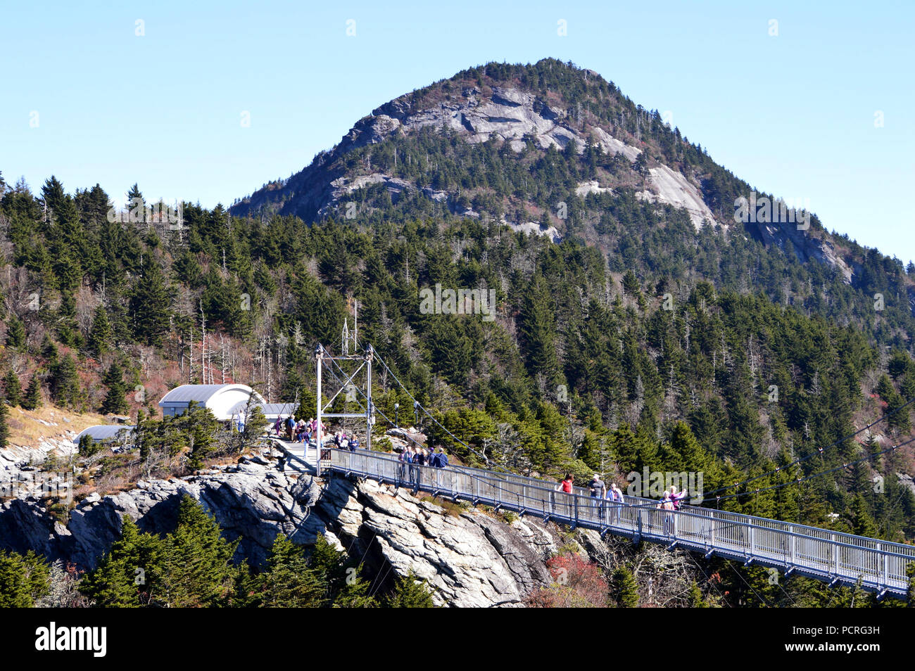 Mile-High Suspension Bridge à Grandfather Mountain, NC Banque D'Images