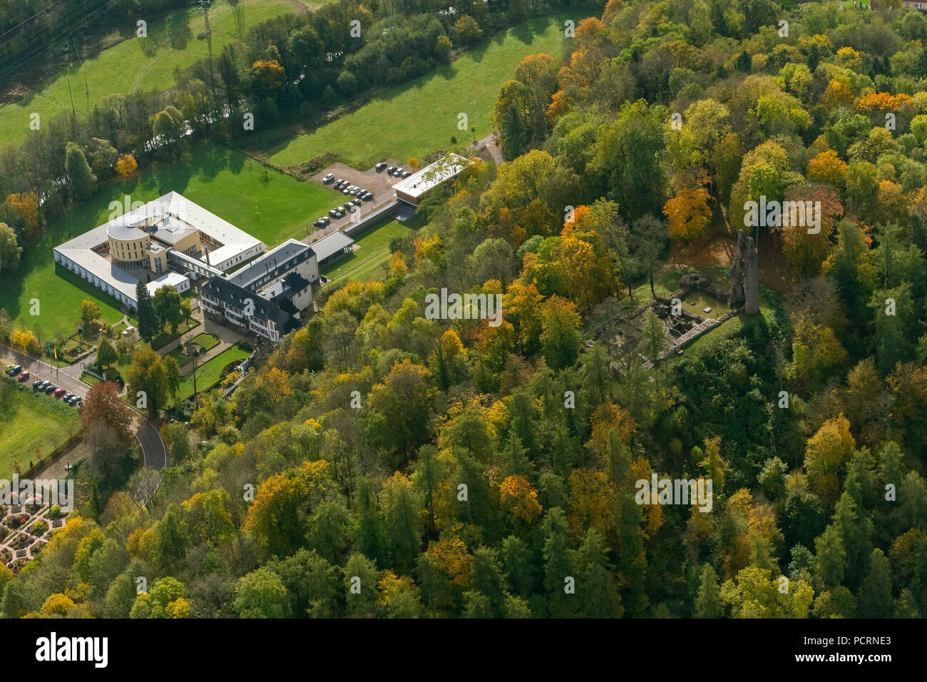 Vue aérienne, Dagstuhl ruine à côté du centre d'Informatique Leibniz, Saarbrücken, Saarland, Allemagne, Europe Banque D'Images