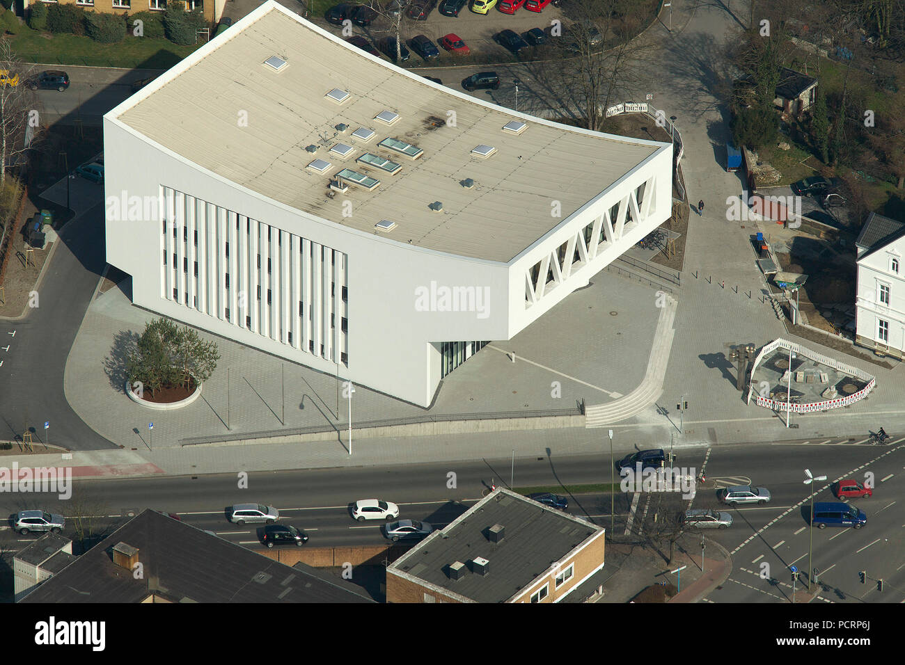 Vue aérienne, école de musique Hamm, nouveau bâtiment, Hamm, Ruhr, Nordrhein-Westfalen, Germany, Europe Banque D'Images