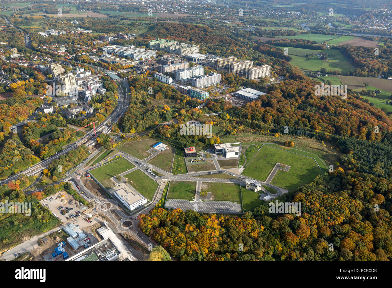 La biomédecine Park health campus, vue aérienne de Bochum Banque D'Images