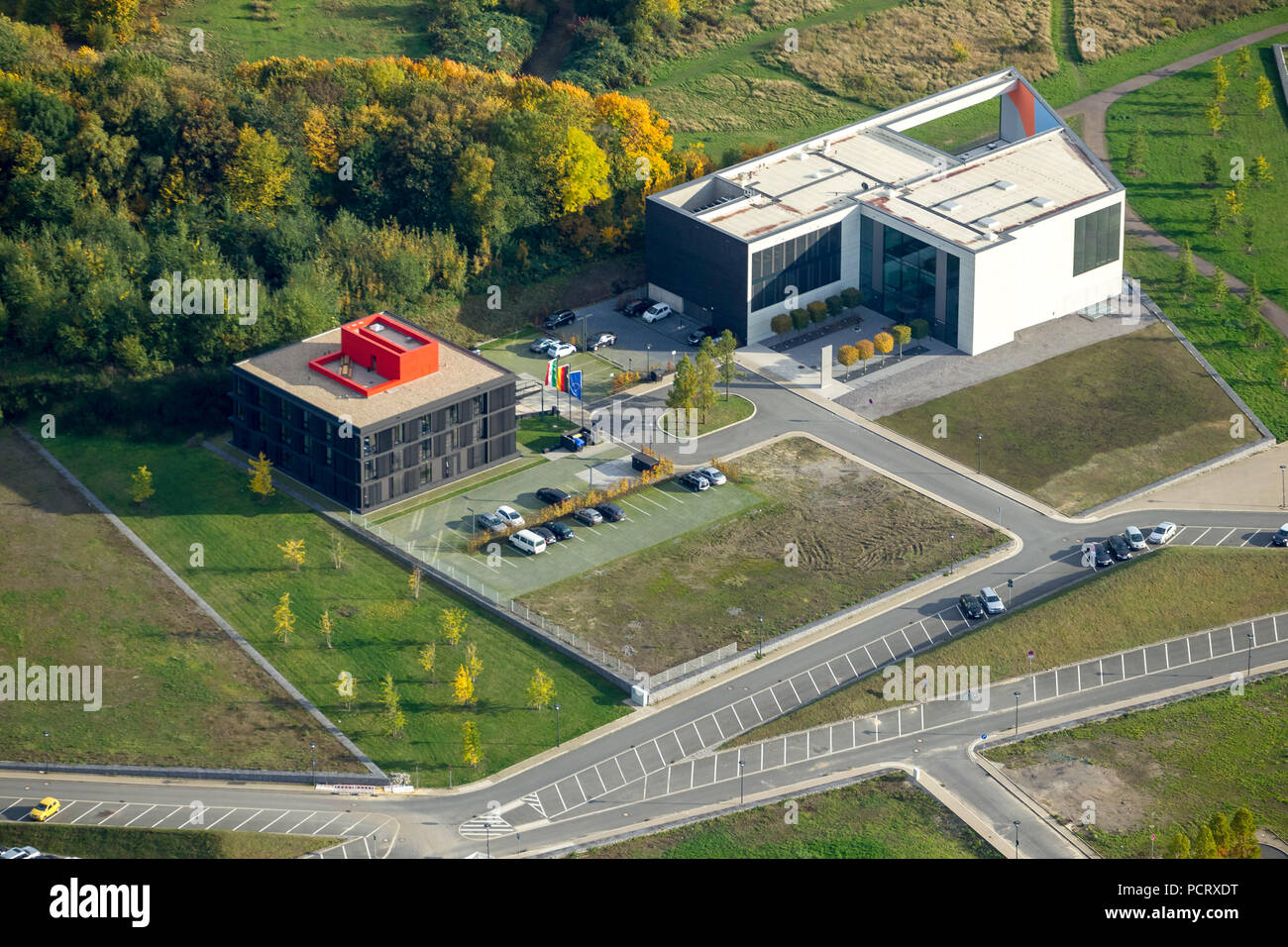 Stratégie d'EGR Centre Health NRW, la biomédecine Park health campus, vue aérienne de Bochum Banque D'Images